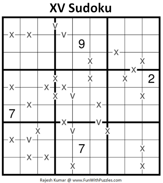 XV Sudoku Puzzle (Fun With Sudoku #286)
