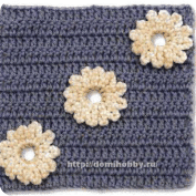 Cuadrado con Flores a Crochet Cuadrado con Flores a Crochet
