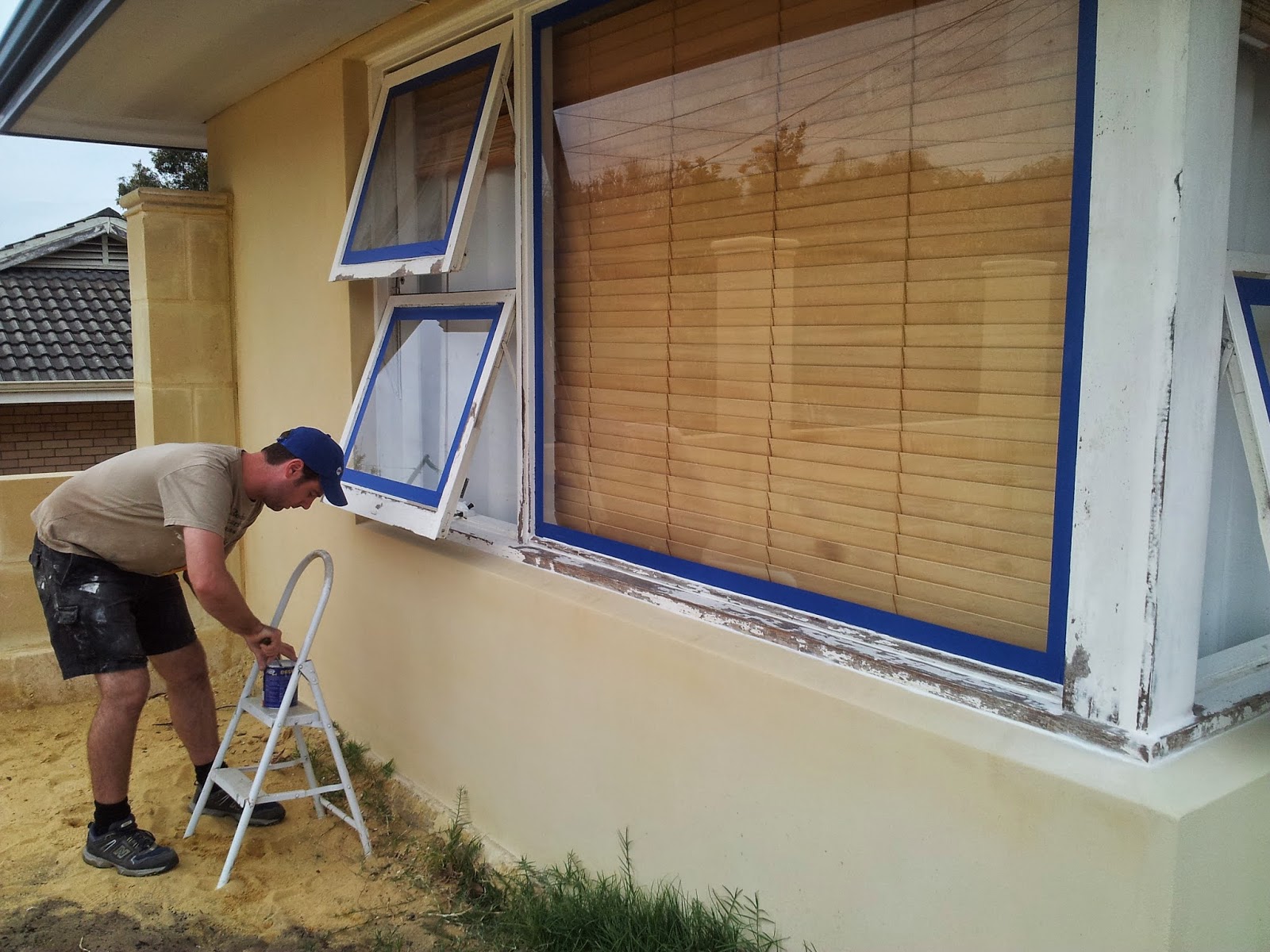 Jarrah Jungle Before and After Window Frames With Dulux Paint