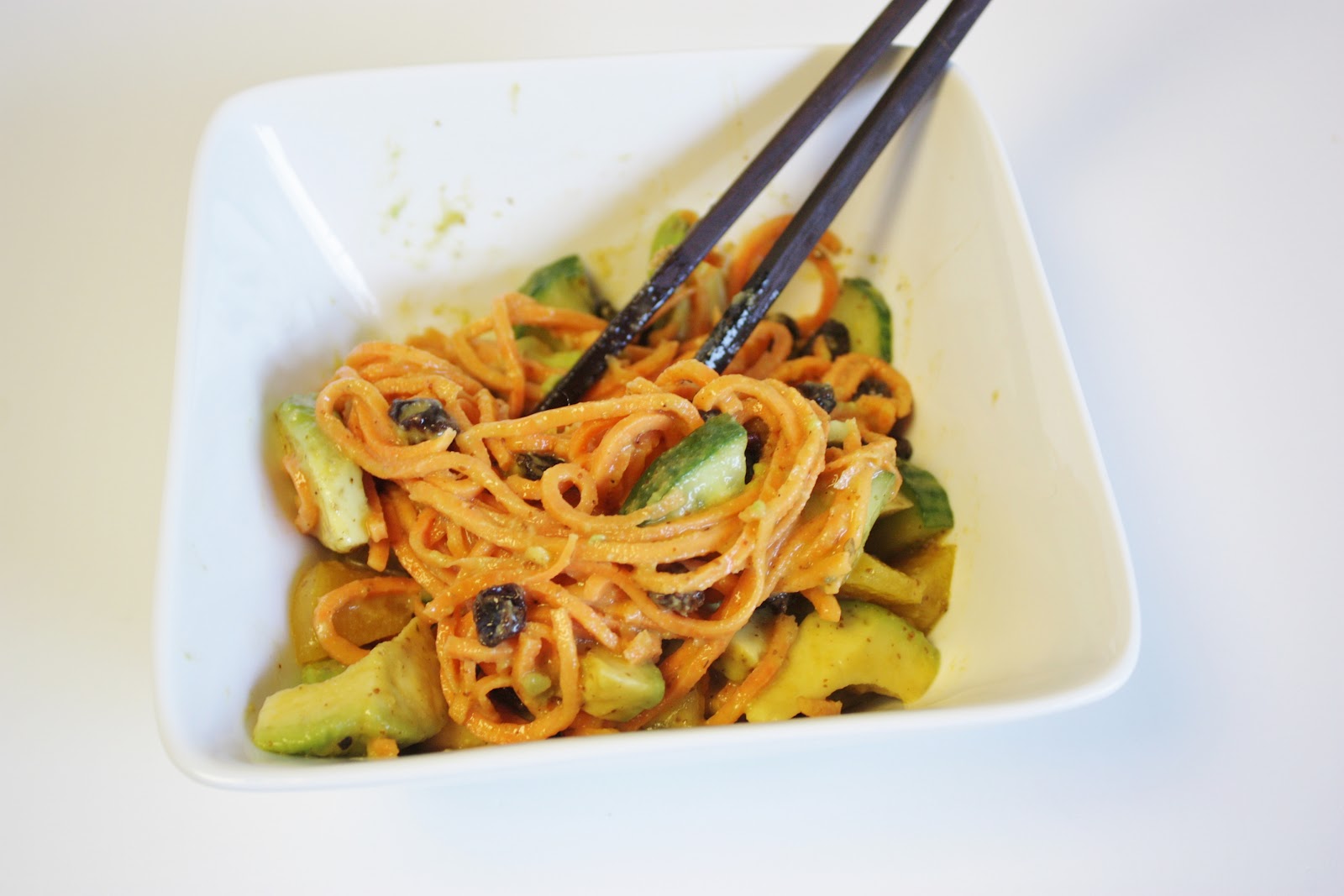 This Rawsome Vegan Life yam noodles with miso sauce