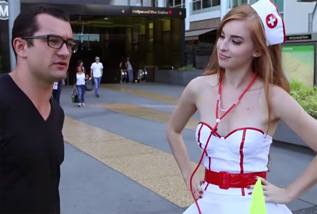 VIDEO: Pretty Girl Marissa Doing 'FREE Testicle Exam' on Public for Charity