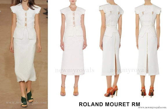 Princess Charlene wore Roland Mouret Penfold Lattice-Weave Vest