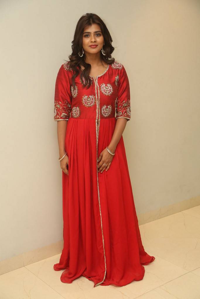 Tollywood Actress In Red Dress At Movie Trailer Launch Hebah Patel