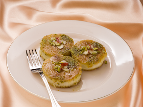 Basbousah with cream