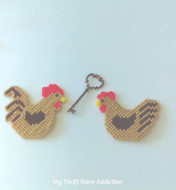 Rooster and hen magnets 