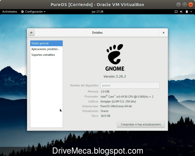 En Detalles podemos de forma rapida ver que version de gnome usamos En Detalles podemos de forma rapida ver que version de gnome usamos