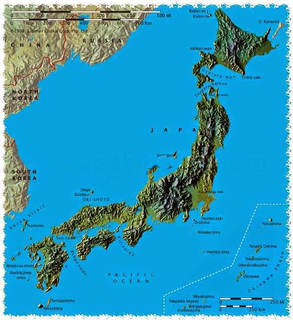 Japan Map Of Physical 97