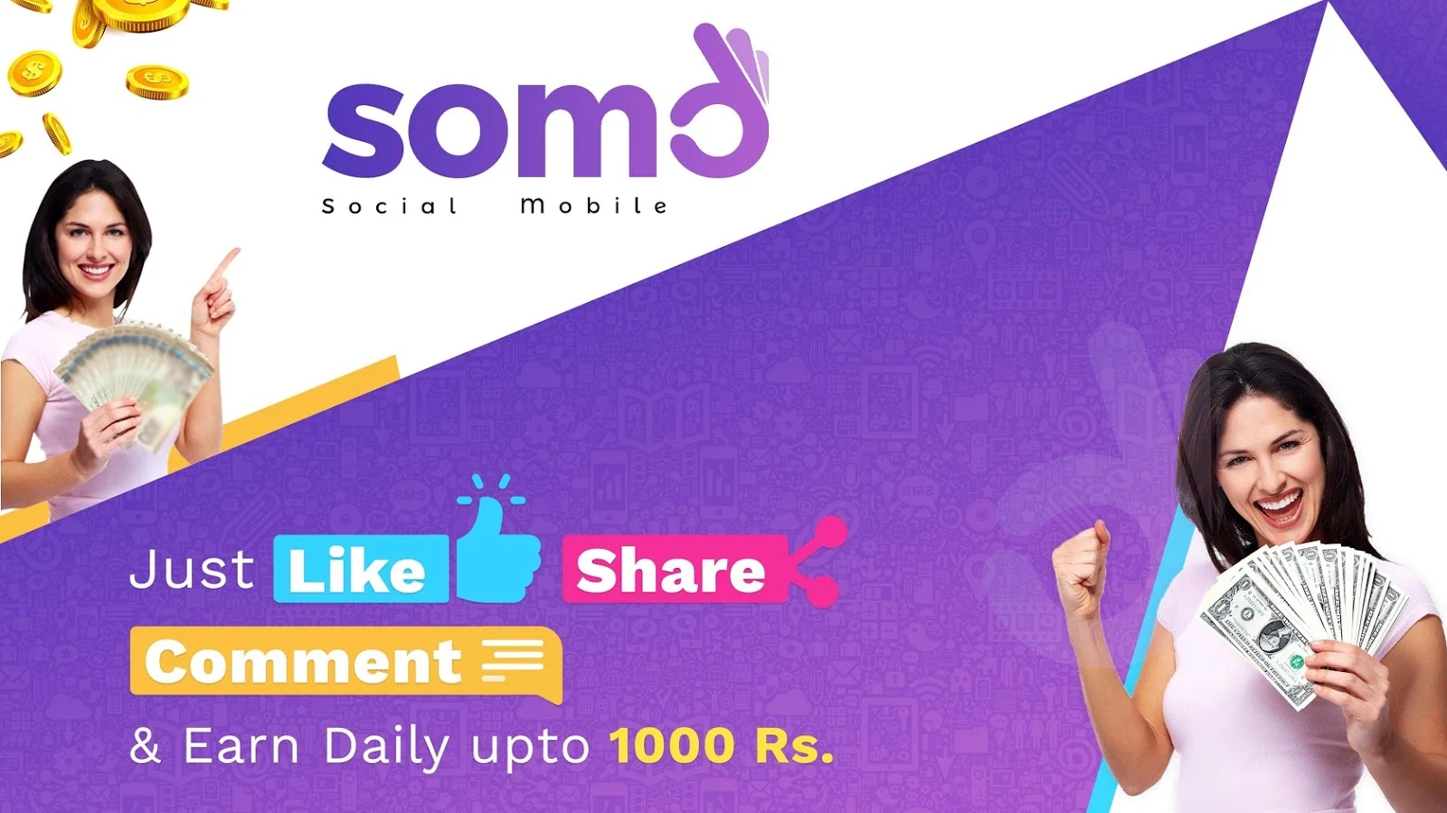 SOMO Social Recharge App Refer and Earn Free Paytm Wallet Cash