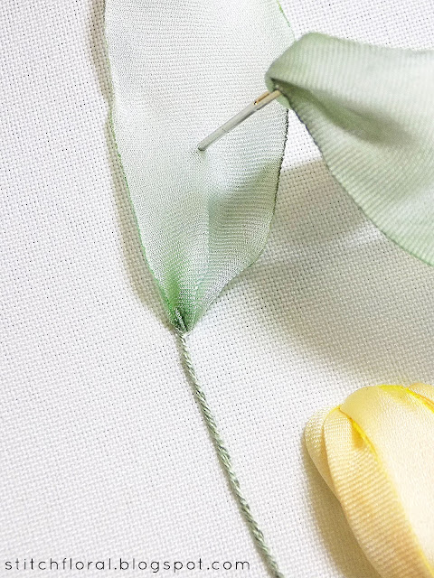 Ribbon embroidery tulip tutorial