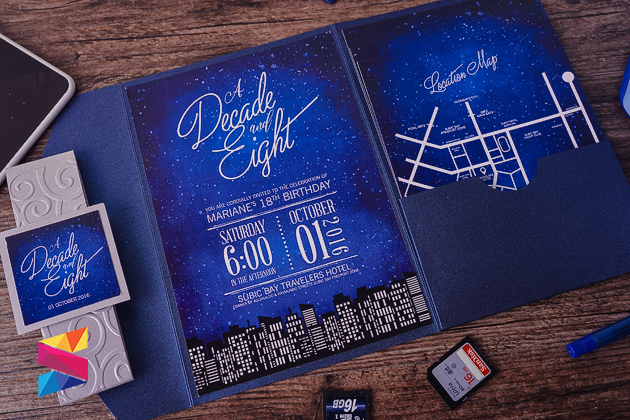 Starry Night Themed Debut Invitation Stunro Creativeworks