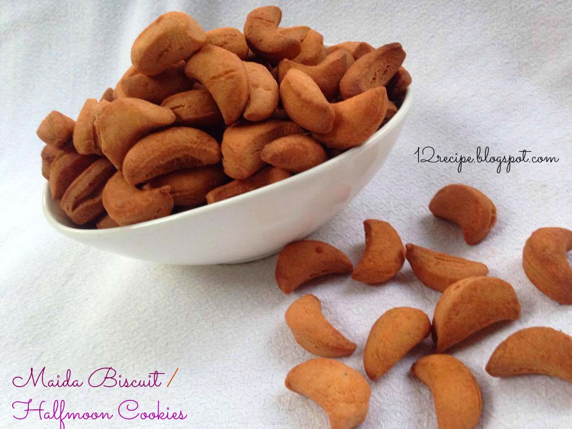 Maida Biscuit / Halfmoon cookies Recipe Book