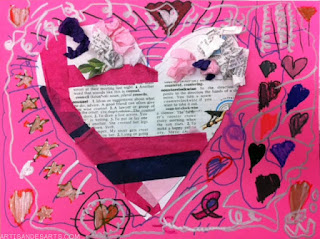 artisan des arts: Heart collages - grade 1/2