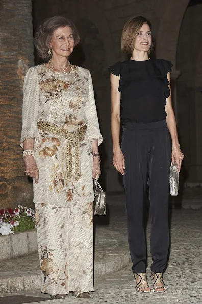 King Felipe, Queen Letizia, Queen Sofia attend a official reception at the Almudaina Palace