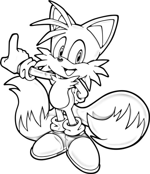 tails the fox coloring pages - photo #45