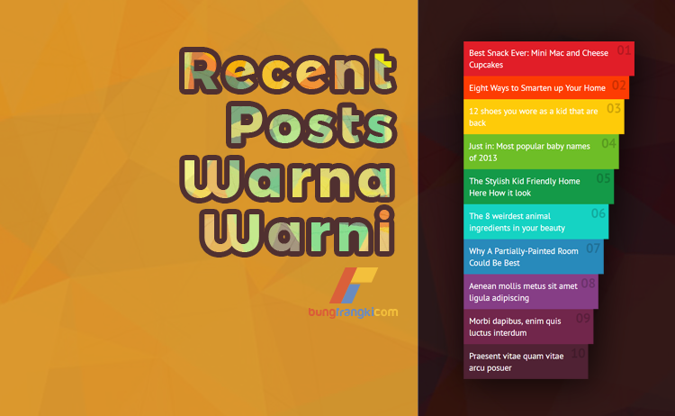 Membuat Widget Recent Post Warna-warni Membuat Widget Recent Post Warna-warni