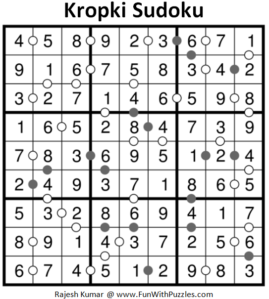 Kropki Sudoku (Fun With Sudoku #214) Solution