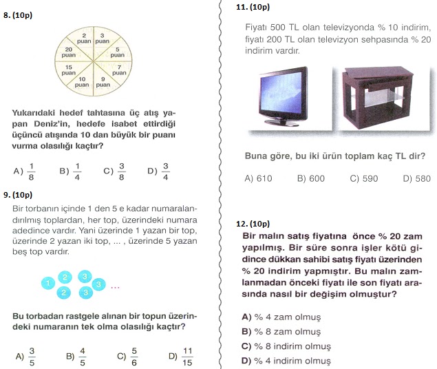 6. Sinif Matematik 2. Dönem 2. Yazılı Sınav Soruları 2013 - Ödevvar