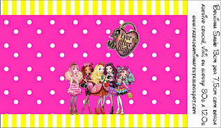 Ever After High Amarillo y Rosa: Etiquetas para Candy Bar para Imprimir Gratis. Etiquetas de Ever After High Amarillo y Rosa para imprimir gratis.