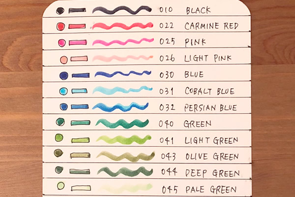 ZIGクリーンカラーリアルブラッシュ24色のカラーチャート(色見本)を自作しました。|ワンオペ2.0 | 育児と暮らしのブログ