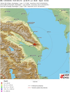 Cutremur moderat cu magnitudinea de 5,1 grade in Azerbaidjan, regiunea Caucaz-Marea Caspica