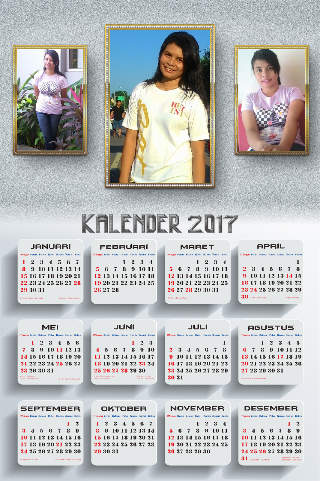 Desain Dan Cetak Kalender Keren 2017 Contoh Hasil Desain