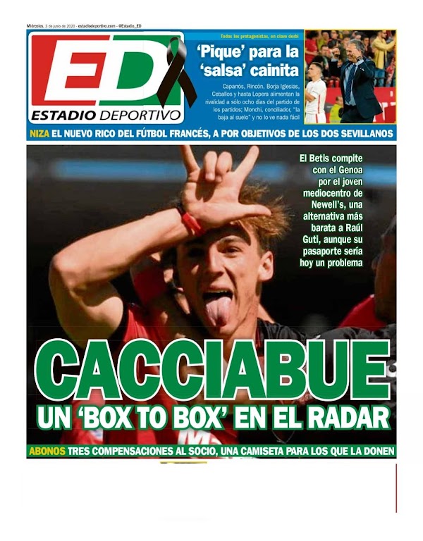 Betis, Estadio Deportivo: "Cacciabue, un box to box en el radar"