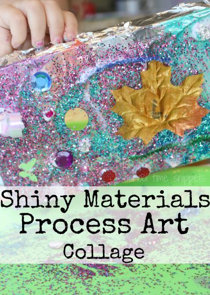 Shiny Materials Process Art Collage