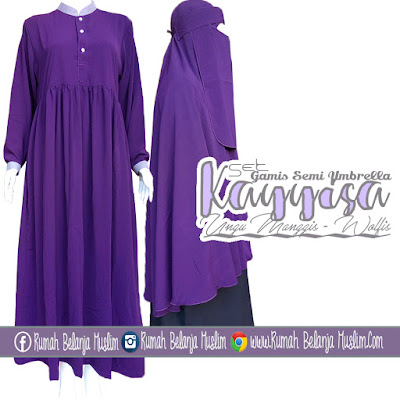 Set Gamis Syari Semi Umbrella Kayyisa Manggis Set Gamis Syari Semi Umbrella Kayyisa Manggis