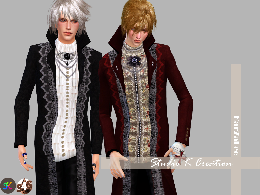 Sims 4 CC's - The Best: Versailles Chic-Long Coat for male by Karzalee
