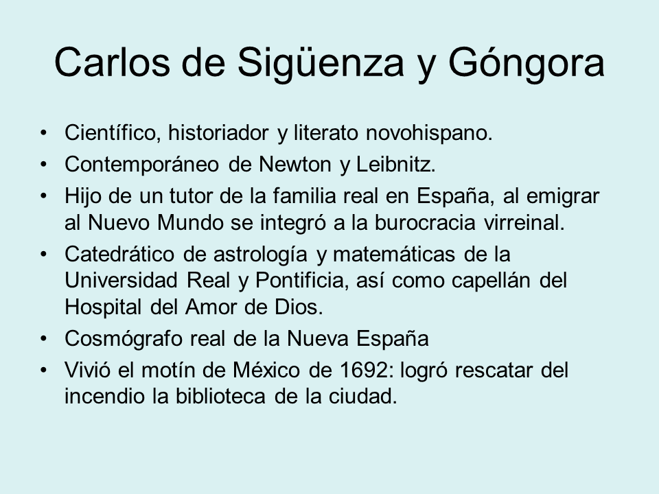 Historia de Mexico Carlos de Sigüenza y Góngora Motín 1692