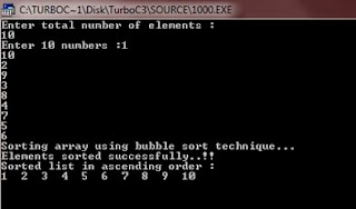 C++ Programming Code for Bubble Sort.