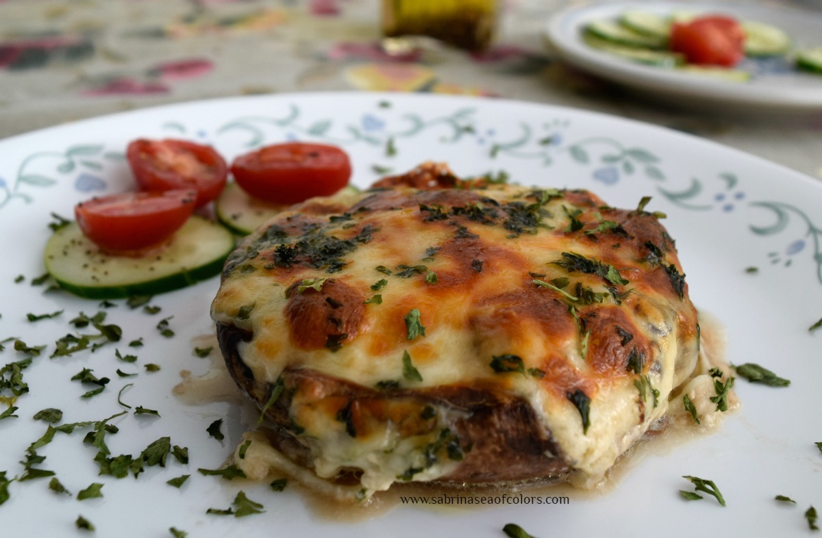 Hongos portobello rellenos al horno Sabrina´s Sea of Colors