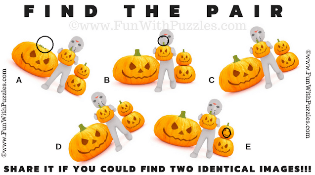 Halloween Find the Pair: Pumpkin Puzzle Challenge Answer