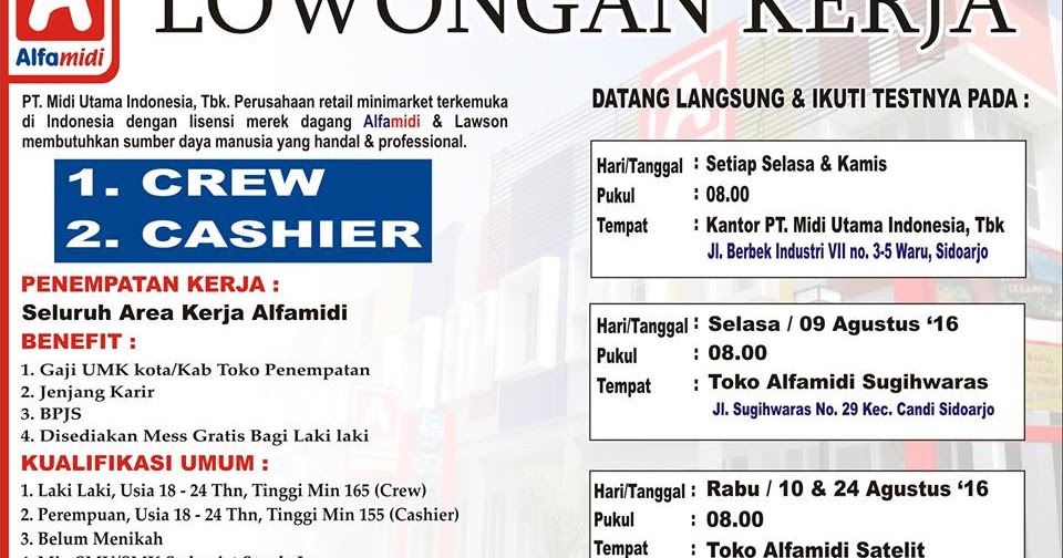 Kumpulan Ilmu Dan Pengetahuan Penting Lowongan Kerja Alfamidi Surabaya