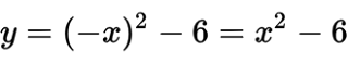 y=(-x)^2 - 6= x^2 - 6