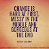 Change is Hard at first, Messy in the middle and Gorgeous at the end. ~Robin Sharma