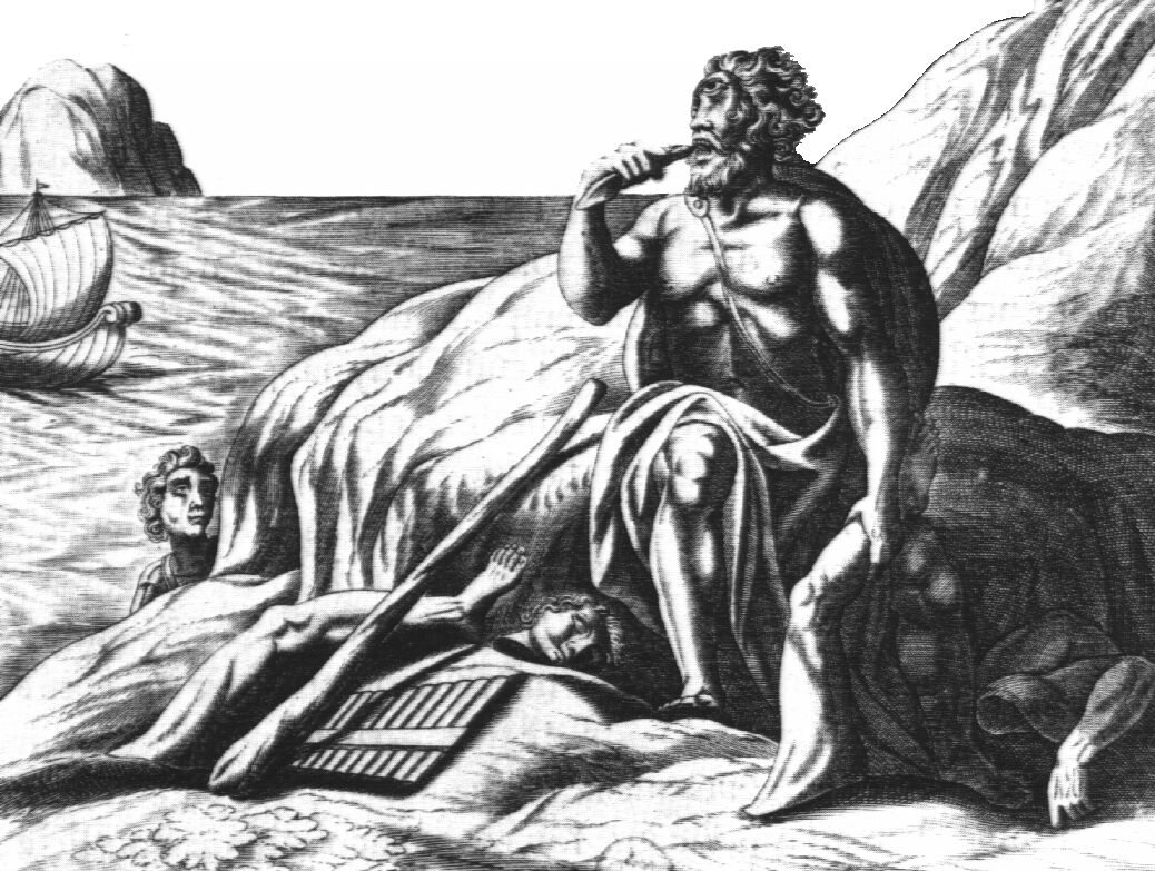 Рисунок одиссея с циклопом