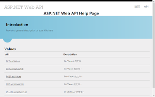 Web API HelpPage執行畫面