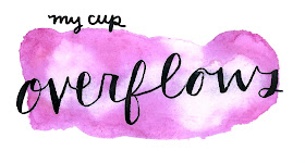 my cup overflows purple pink watercolor bookmark