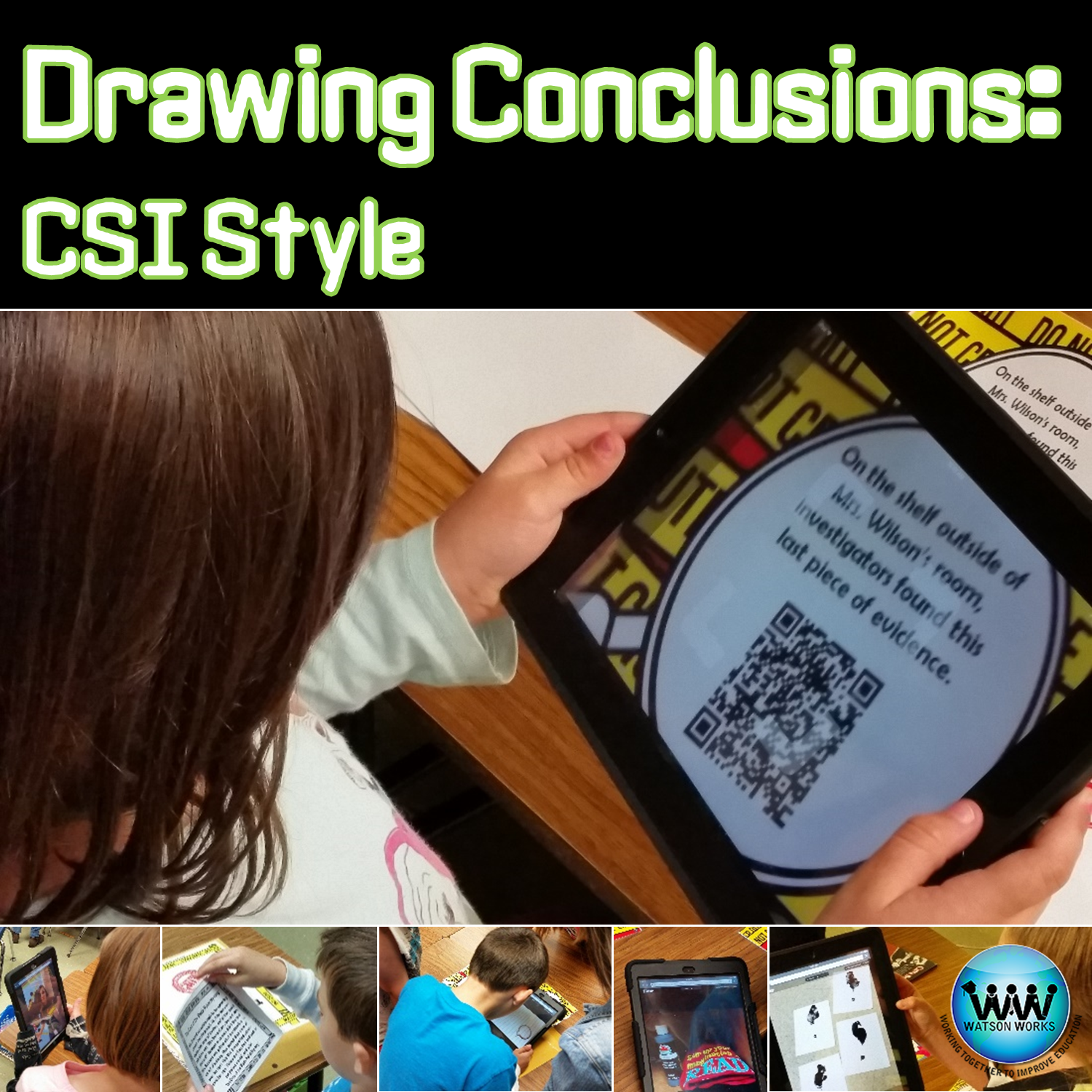 http://www.teacherspayteachers.com/Product/CSI-Drawing-Conclusions-Activity-with-QR-Codes-1505739