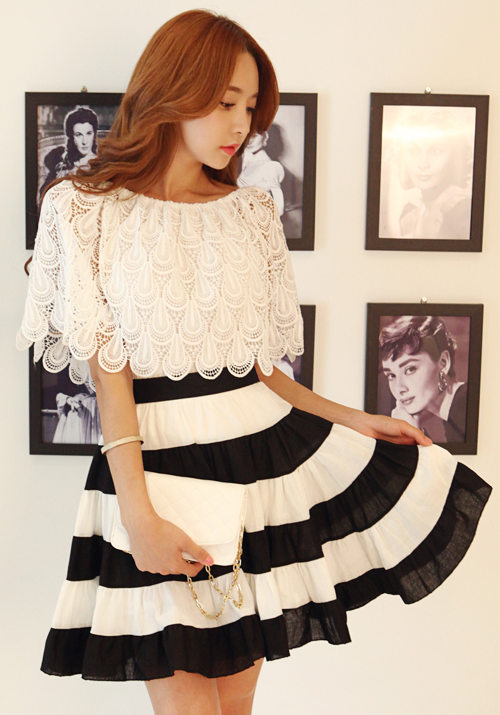 [Dabagirl] Striped A-Line Skirt | KSTYLICK - Latest Korean Fashion | K ...