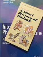 A Short History of Biology, by Isaac Asimov, superimposed on Intermediate Physics for Medicine and BIology.