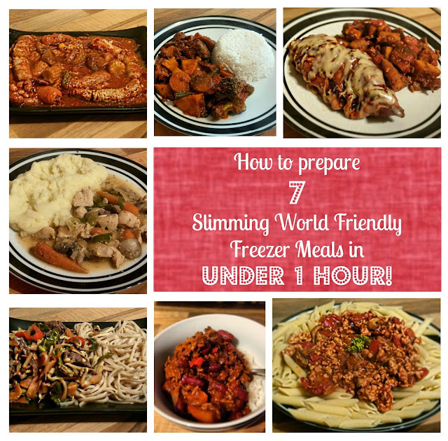How to prepare 7 Slimming World friendly freezer meals in under one hour!