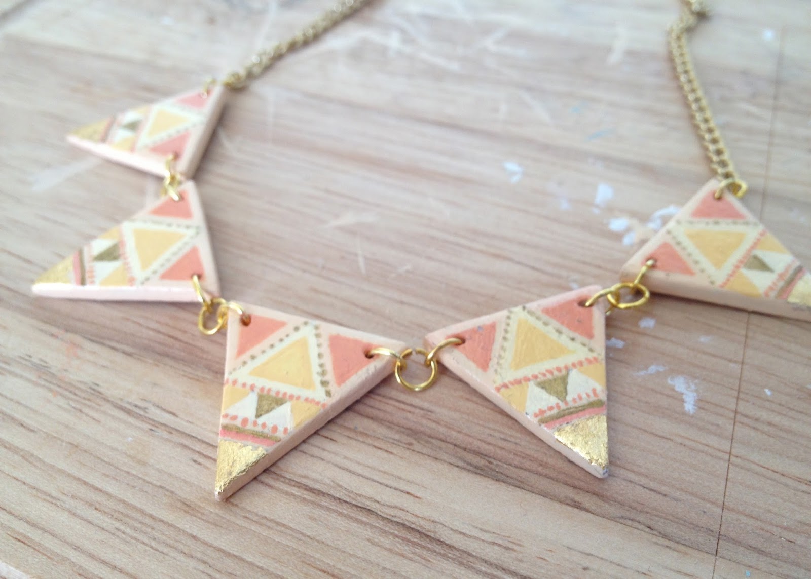 DIY Bunting Aztec Necklace Clay by Isoscella