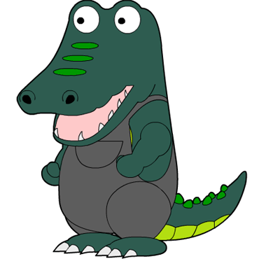 "ワニのイラスト。子供の落書き風ゆるい絵。線画モノクロ塗り絵用"fotolia.com の ストック写真とロイヤリティフリーの画像 ぬりえ大好き!: ワニのぬりえ