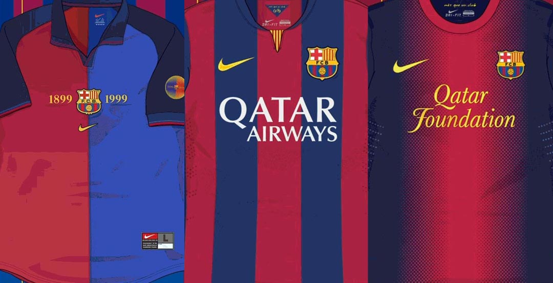 barcelona kits by year