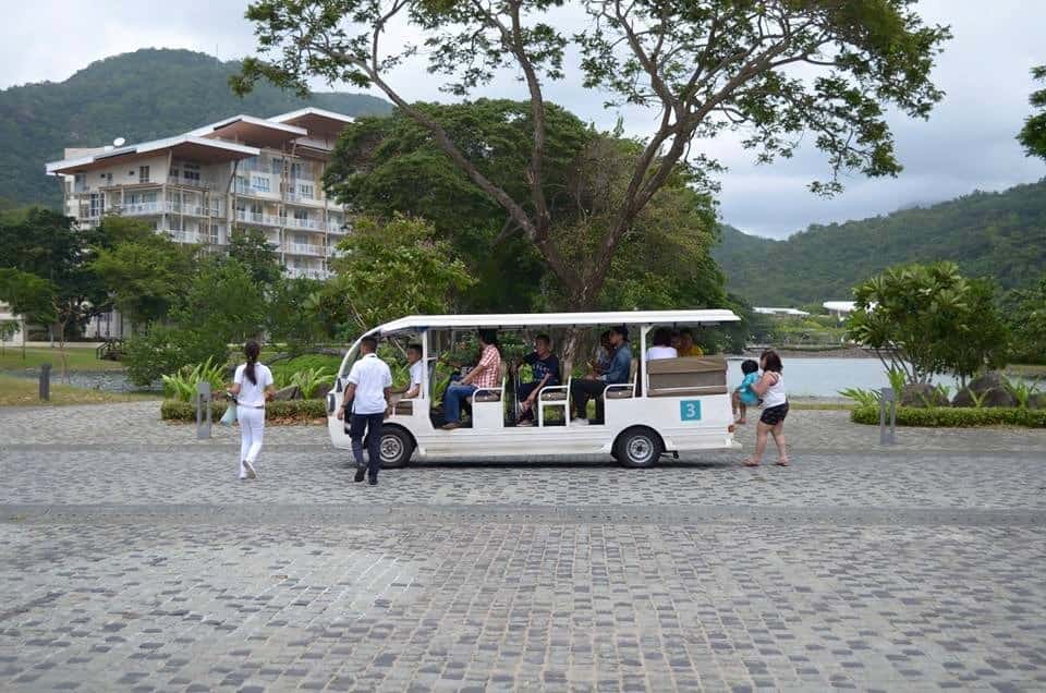 The cart that is the only mode of transportation inside the Pico de Loro Beach & Country Club