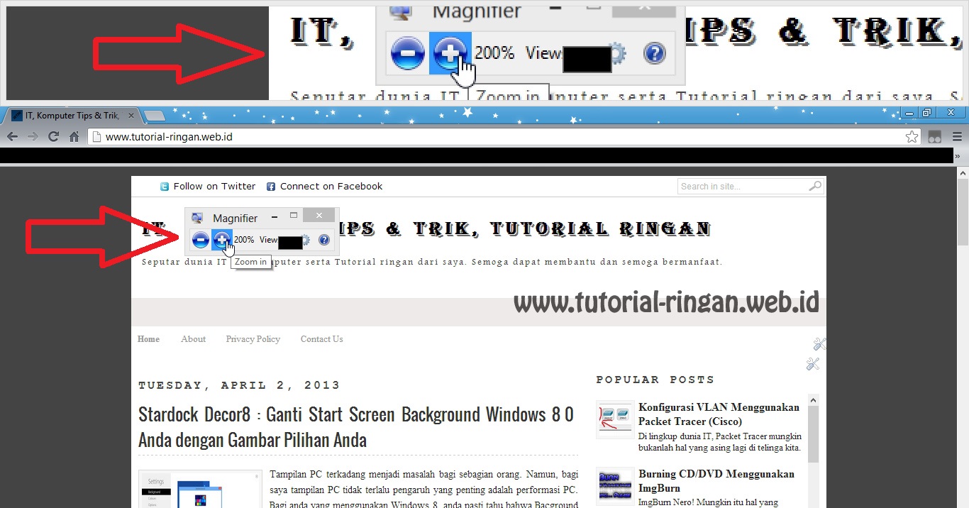 Magnifier (Lensa Pembesar) Sebagai Aplikasi Bawaan di Windows