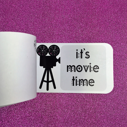 Silhouette Flipbook Using Free Shape of the Week, Admit One Movie Ticket Design by Nadine Muir from Craft Chatterbox Blog for Silhouette UK Blog