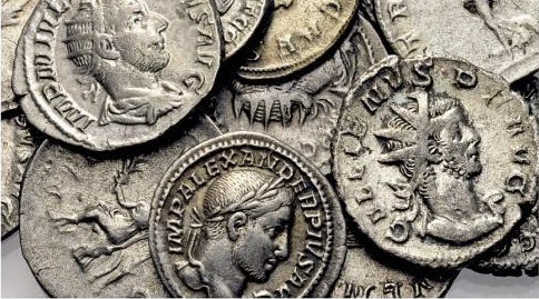 Herencia y monedas de plata romanas